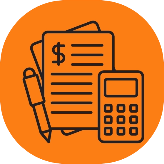 calculator and document icon